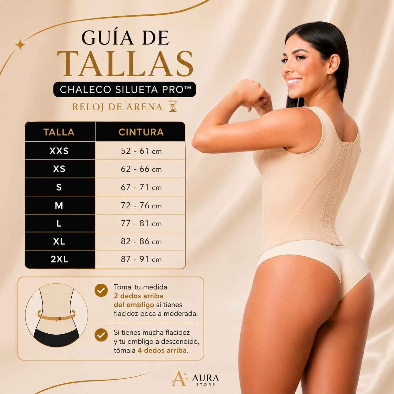 Chaleco Silueta Pro™: Tecnología de doble ajuste para una figura de reloj de arena perfecta.