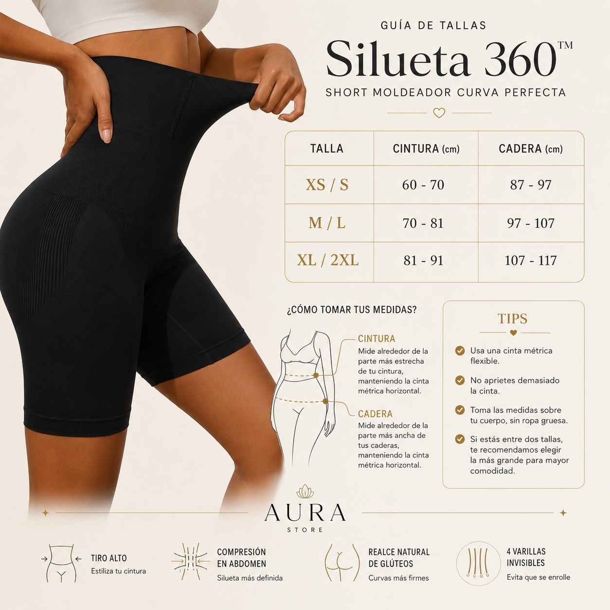 Silueta 360™️ Short moldeador curva perfeta