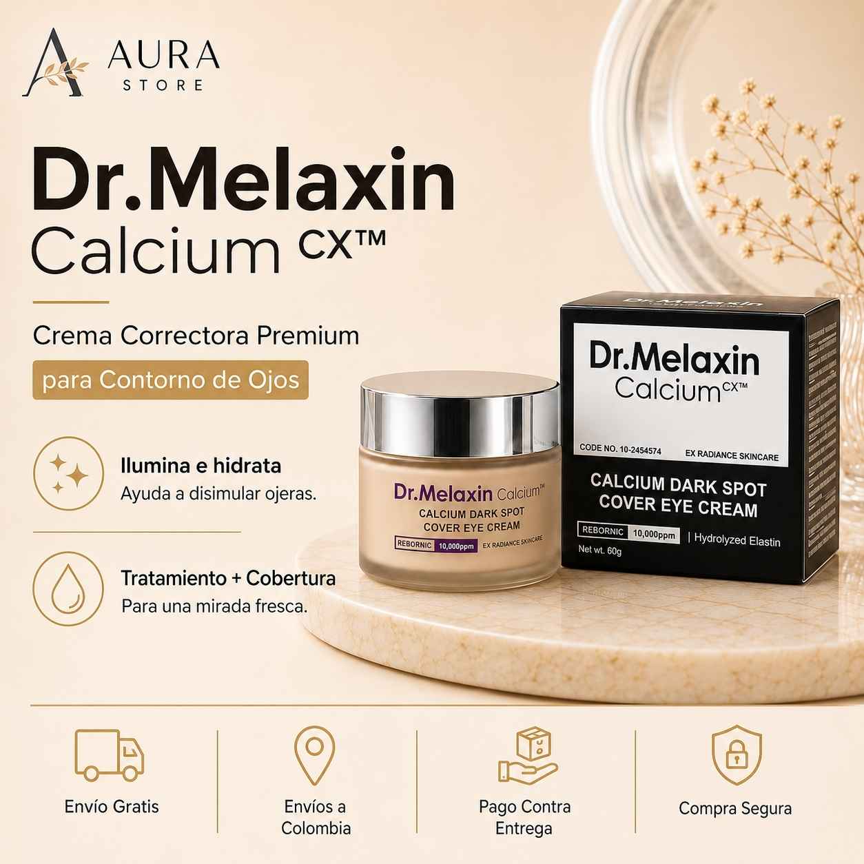 Crema Contorno de Ojos Correctora Dr. Melaxin Calcium CX