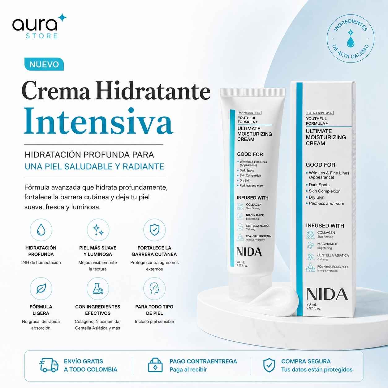 NIDA Youthful: Hidratación intensiva con efecto "Glass Skin"