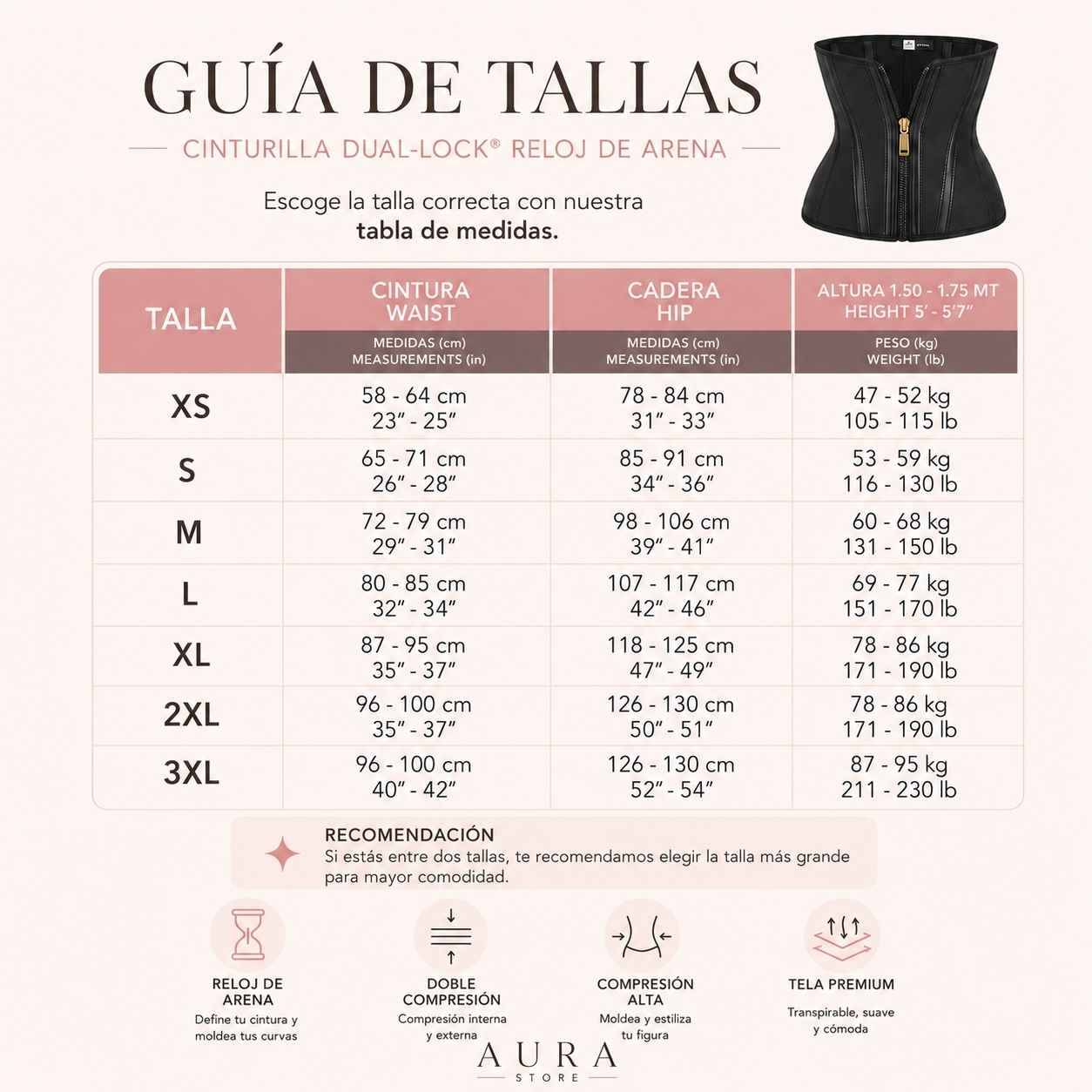 Cinturilla Dual-Lock® Reloj de Arena